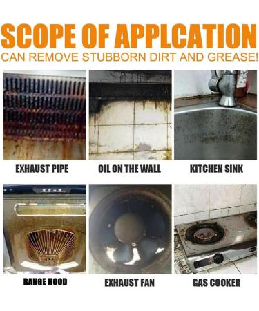 ZZNCMY Clean Up Kitchen Oil Stains Powerful Kitchen Grease Cleaner Oil Stain Cleaner All-Purpose Kitchen Cleaner For Oven Pots Grill (2Pcs) - Buy Online on GoSupps.com