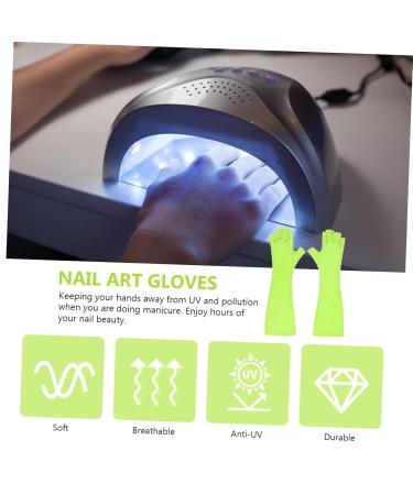 FRCOLOR 1 Pair Nail Gloves Manicure Art Gloves Gel Nail Glove Nail Care Gloves Glvoes Fingerless Manicure Gloves Fingerless Uv Sun Gloves Mj03 Anti-black Sleeve Polyester - Buy Online on GoSupps.com