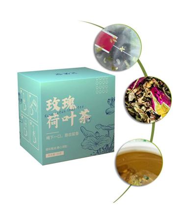 DEWIN Rose Lotus Leaf Tea 30g 10 Count Rose Lotus Leaf Tea Bag Individual Triangular Dried Rose Lotus Leaf Scented Tea Bag for Home Office