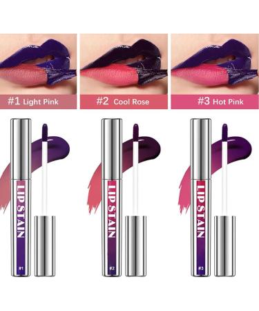 Pakivs 3Pcs Peel Off Lip Stain Set Waterproof and Transmission Resistant Pink Lip Tint Long Lasting Matte Finish Peel Off Lip Gloss NonStick Cup Liquid Lipstick Nude Lip Gloss - Buy Online on GoSupps.com