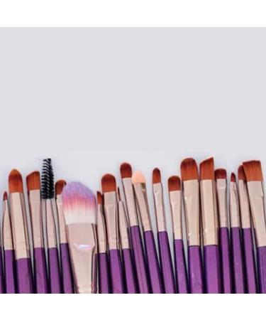 20pcs Professional Makeup Brush Kit - Soft Fiber Cosmetic Brushes for Eyeshadow & Loose Powder - Portable Beauty Tools in Purple - Buy Online on GoSupps.com