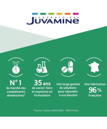 JUVAMINE - Sleep Melatonin - 1.85mg Melatonin - Reduces Sleeping Time - No Addiction - Time Difference - Rest - 1 Month Program - 30 Tablets - Made in France - Buy Online on GoSupps.com