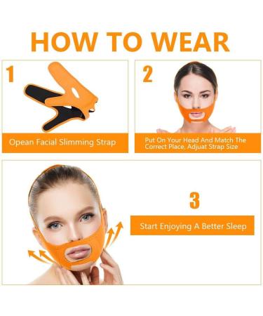 Facelift Slimming Belt for Women Double Chin Reducer V Line Cheek Lift Thin Mask Strap Anti Wrinkle Bandage (Orange) - Buy Online on GoSupps.com