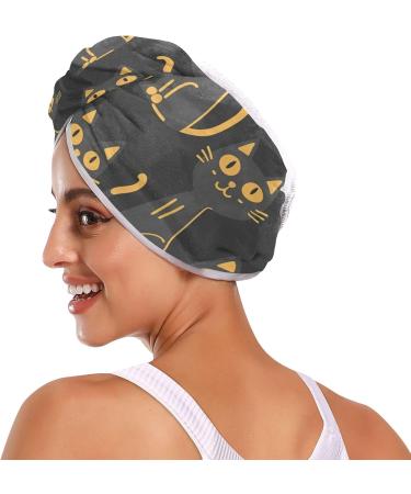 Buy Gold Grey Cat Hair Towel 2 Pack | Super Absorbent Quick Dry Hair Turbans for Women & Girls - Buy Online on GoSupps.com