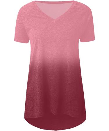 ABABC Women's Ombre Print V-Neck Tunic Top - Medium Pink - Buy Online on GoSupps.com