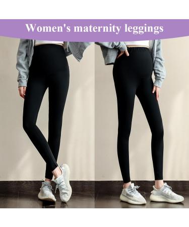 Aomig Women's Maternity Leggings | Over Bump High Waisted Pants for Pregnancy Yoga & Pajama | Full Length Cropped Elastic Waist - Buy Online on GoSupps.com