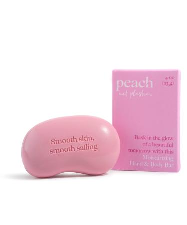 Peach not Plastic Bar Soap | Moisturizing Hand & Body Soap | Passionfruit Seed Oil to Leave Skin Soft and Moisturized | Raspberry Scent | Plant based  Vegan | 4oz