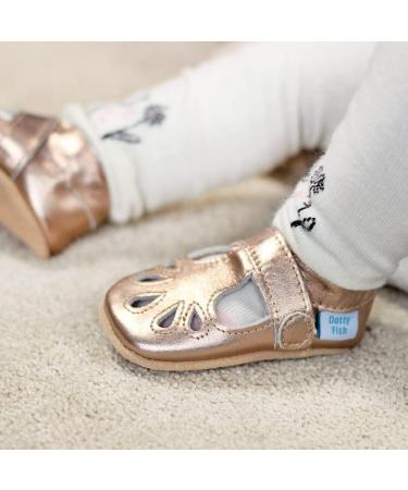 Soft Leather Baby T-Bar Shoes for Girls | Non-Slip Soles | Rose Gold | 0-6 Months to 2-3 Years - Buy Online on GoSupps.com