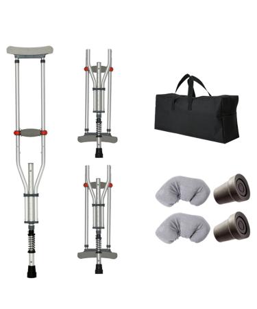LINYUES Folding Portable Crutches for Adult Spring Underarm Crutches for Sports Injuries and Travel Aluminum Adjustable Medical Crutches (Size : 2 Pack) Double The Comfort