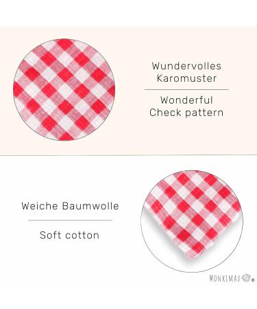 Monkimau Dog Scarf for Large Dogs - Stylish Checked & Striped Red Scarf | Perfect for Fashionable Pets - Buy Online on GoSupps.com