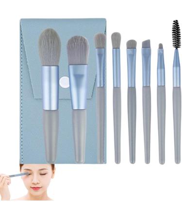 Makeup Brushes Eye Makeup Brush Set - 8 Professional Eyeshadow Eyebrow Blending Eyeliner Brushes for Powder Makeup blue + bag - Buy Online on GoSupps.com