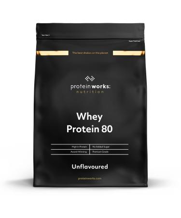 Protein Works whey 80 Protein powder (concentrate) |Tasteless |Premium protein powder |Proteinative & little sugar |1kg tasteless 1 kg
