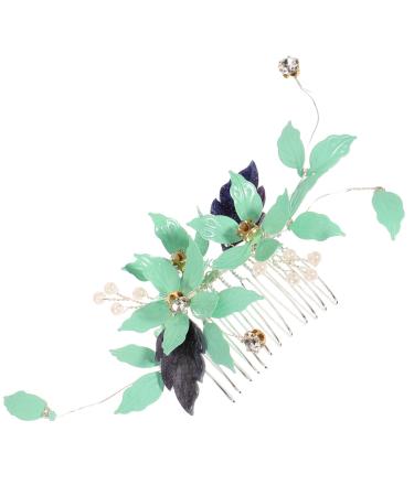 FOMIYES Hair Comb Hair Accessories Teasing Combs for Women Wedding Hair Accessories Hair Combs for Women Accessories Floral Hair Comb Wedding Headpiece for Bride Green Decor Bridal Metal