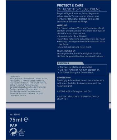 NIVEA Men Protect & Care Face Care Cream 75 ml Soothing Face Cream for Men Moisturising Day Cream - Buy Online on GoSupps.com