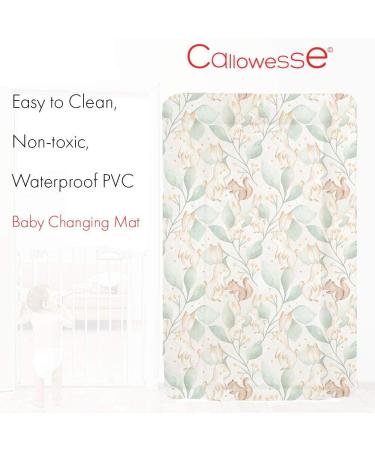 Callowesse Baby Changing Mat 79x47cm. Waterproof Wipe Clean Raised Edges Portable and Foldable Woodland Friends Design - Buy Online on GoSupps.com