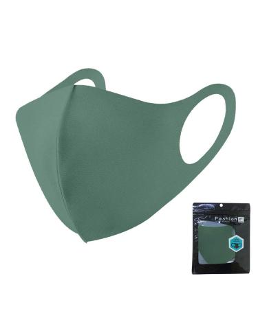 riou Face Mask with Motif Washable Reusable Cotton Breathable Mouth and Nose Protection Scarf for Women Men (Green)