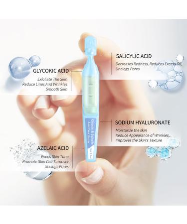 Salicylic Acid Serum for Face | Hydrating Anti-Aging Formula with Glycolic & Azelaic Acid - 30 Ampoules | Redness Relief & Smoothing - Buy Online on GoSupps.com