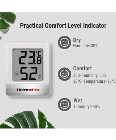 Buy ThermoPro TP49W-3 Digital Mini Thermo-Hygrometer - Accurate Indoor Temperature & Humidity Monitor with Smiley Indicator | International Shipping Available - Buy Online on GoSupps.com