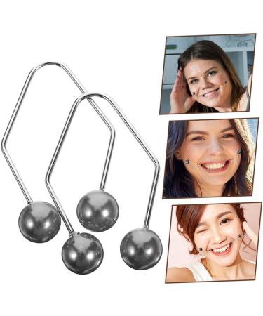 2 Pairs Dimple Trainer Face Trainer Dimple Maker Dimple Clip Facial Exerciser Face Exerciser Cheeks Clip Cheeks Balls Smile Trainer Facial Beauty Tool Alloy FRCOLOR 4.30X2.50X0.80CM Black - Buy Online on GoSupps.com