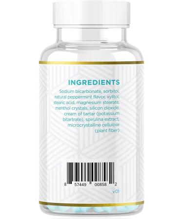 Mint & Spirulina Mouthwash Tabs with Baking Soda - Fluoride-Free, Vegan, Alcohol-Free, Sugar-Free - Chewable Breath Freshening Tablets (1 Pack) - Buy Online on GoSupps.com