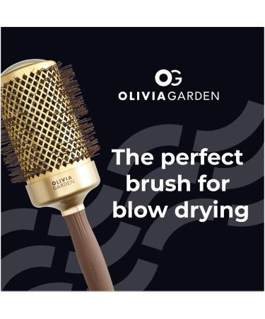 Olivia Garden Expert Blowout Shine Gold & Brown Hairbrush 65mm - Professional Hair Styling Tool for Perfect Results - Buy Online on GoSupps.com
