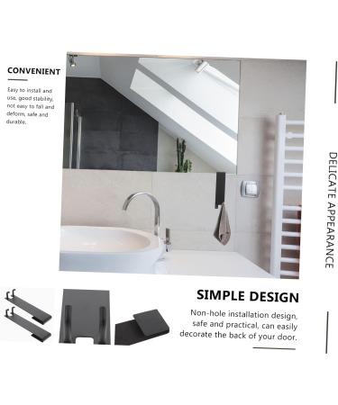 KITANDOVE 2pcs No Punching Hook Clothes Rack Bathrobe Towel Shower Door Hook Storage Hooks Stainless Steel 18X4.2CM Black2 - Buy Online on GoSupps.com