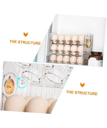 KOMBIUDA Refrigerator Egg Rack Egg Storage Box Plastic Serving Tray Vanity Organizers and Storage Egg Container for Refrigerator Transparent 26X20X10CM - Buy Online on GoSupps.com