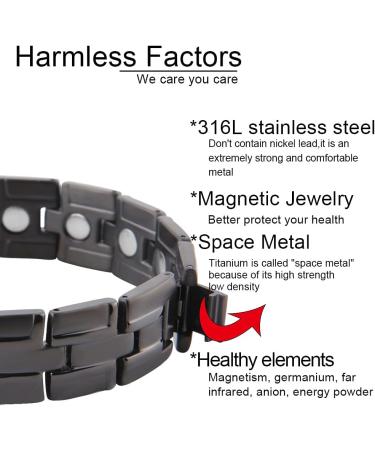 Men's Magnetic Therapy Bracelet - Strong Black Magnetic Band | Perfect Father's Day Gift - Buy Online on GoSupps.com