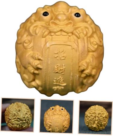 Premium Healeved Bagua Ornament - Peach Wood Pi Yao Tea Pet Kylin Statue | Chinese Feng Shui Decor & Fitness Tool - Buy Online on GoSupps.com