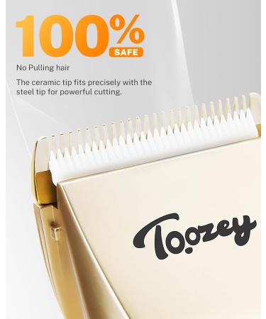 Toozey Silent Dog Clippers - Professional Rechargeable Cordless Trimmer for All Pet Hair - Grooming Clipper Kit for Thick/Long/Short/Curly Hair - Gold Color - Buy Online on GoSupps.com
