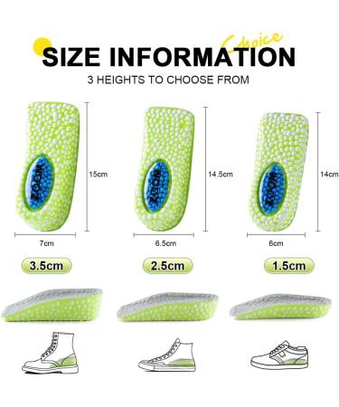 Height Increase Insoles - Air Cushion Heel Pads & Arch Support Inserts for Men & Women | Orthopedic Shock Absorption Heel Lifts (1.5/2.5/3.5cm - Buy Online on GoSupps.com