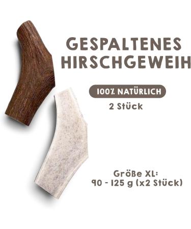Maikai Hirschweih Natural Chewing Bone for Dogs - XL 2-Pack | Durable Dog Toys for Large Breeds Over 35kg - Buy Online on GoSupps.com