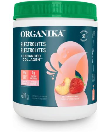 Organika Electrolytes + Enhanced Collagen - Strawberry Peach - Hydration + Protein 600 gram & Electrolytes Defence with Elderberry and Echinacea- Citrus Berry - Immune System Support - Buy Online on GoSupps.com
