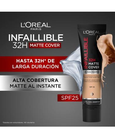 L'Oreal Infallible 24H Matte Cover Foundation 30ml - Shade 175 Sand - Buy Online on GoSupps.com