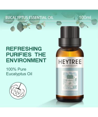 HEYTREE Eucalyptus Essential Oil 30ml - Natural Clearing Aromatherapy Oil for Diffuser & Shower, 30.00 ml (Pack of 1) - Buy Online on GoSupps.com
