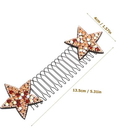 minkissy Invisible Hairpin Hair Finishing Fixer Comb Star Hair Clip Metal Hair Finishing Fixer Hair Clip Pin Wire Hair Comb Star Clips Hair Updo Clip Tools Miss Resin Back of Head 13.50X4.00X0.50CM Yellow - Buy Online on GoSupps.com