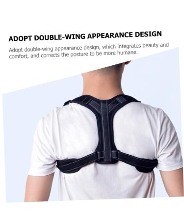 FOMIYES Adjustable Posture Shoulder Brace Set - Portable Belt Brace for Back Support | 24x17cm Black - Buy Online on GoSupps.com