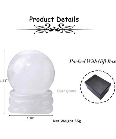 Clear Quartz Healing Crystal Gemstone Ball 1.18 for Reiki, Meditation, and Home Decor - Buy Online on GoSupps.com