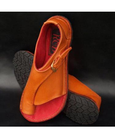 Women Orthopedic Bunion Corrector Sandals | Comfy Platform Flat Sole PU Leather Shoes | Arch Support & Big Toe Bone Correction | Size 39CN | Foot Orthopedic Sandals for Women - Buy Online on GoSupps.com