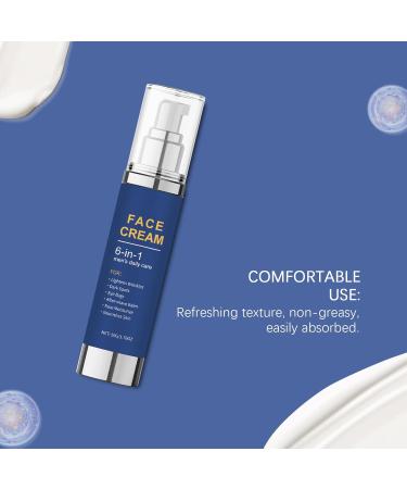  YOENBG 6 in 1 Face Moisturizer for Men: Anti-aging and Anti-Wrinkle Cream Under-Eye Bags Treatment Aftershave Lotion Natural Moisturizer Organic Face & Neck Firming Cream. (2) - Buy Online on GoSupps.com