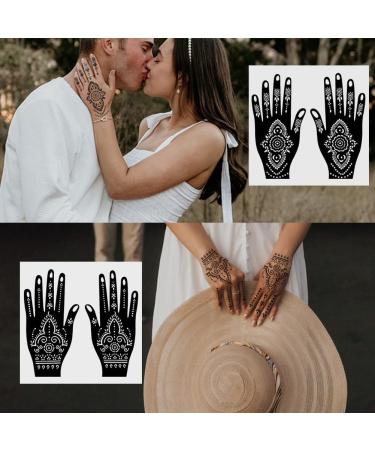 QSTOHENA 14 Sheets Henna Tattoo Stencils Kit - Indian Arabian Temporary Body Art Template - Buy Online on GoSupps.com