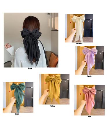 Satin Hair Bow Clips Set - 6pcs Silky Barrettes for Women and Girls - Buy Online on GoSupps.com