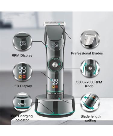 Hair Clippers for Men Professional Men Adjustable Hair Trimmer Finishing Hair Clipper Electric Rechargable Hair Cutter Beard trimer with Charger Base With Box - Buy Online on GoSupps.com