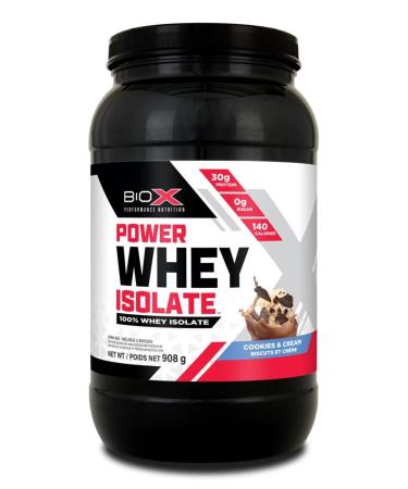 BioX Power Whey Isolate | 100% Ultra-Pure Whey Isolate Protein Powder | 30g Protein Per Serving Sugar Free Low Lactose & Low Carb Protein Powder | 26 Servings 2LB (Cookies & Cream) Cookies & Cream 26 Servings (Pack of 1)