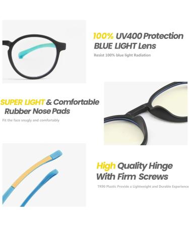 Young Girls Anti-Blue Light & UV Protection TR90 Glasses - Non-Prescription Anti-Slip Eye Protection Frame - Buy Online on GoSupps.com