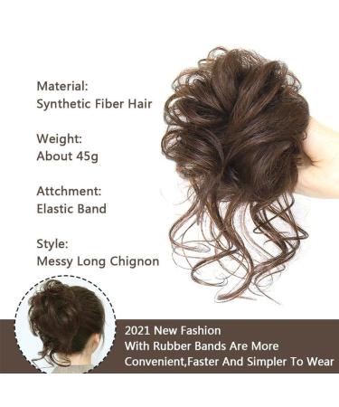 SZYM Hairpiece for Wavy Chignon Bun | Synthetic Hair with Elastic Band | Perfect Hair Accessory for Elegant Styles - Buy Online on GoSupps.com