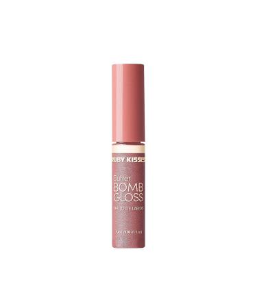 Ruby Kisses Butter Bomb Lip Gloss - Natural Nude Lip Makeup with Vitamin E (Pillowtalk) - 7.8mL - Buy Online on GoSupps.com