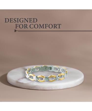 Sabona Ladies Casual Classic Magnetic Link Bracelet - Gold/Silver - Large/X-Large - 8.0 - Buy Online on GoSupps.com