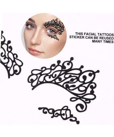 Ipetboom 3 Pairs Lace Eyeliner Stickers Lace Applique Glitter Eyeshadow Eye Sticker Black Fabric Eye Face Decals Makeup Halloween Decals Pride Lace Face Shimmer Paper Make up - Buy Online on GoSupps.com