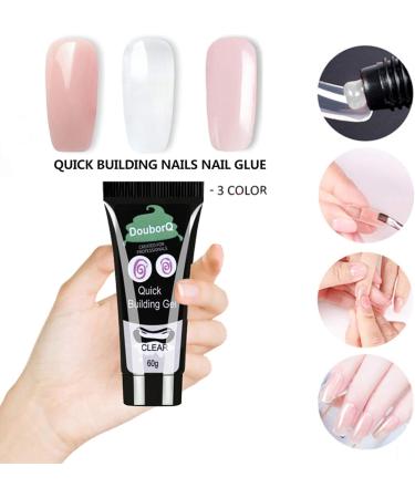 Anself Nail Extension Gel Kit - 3PCS * 60g Gel + 48Pcs Mold Tips | Builder Set for Quick Dry Nail Art Tools - ST124-3 - Buy Online on GoSupps.com